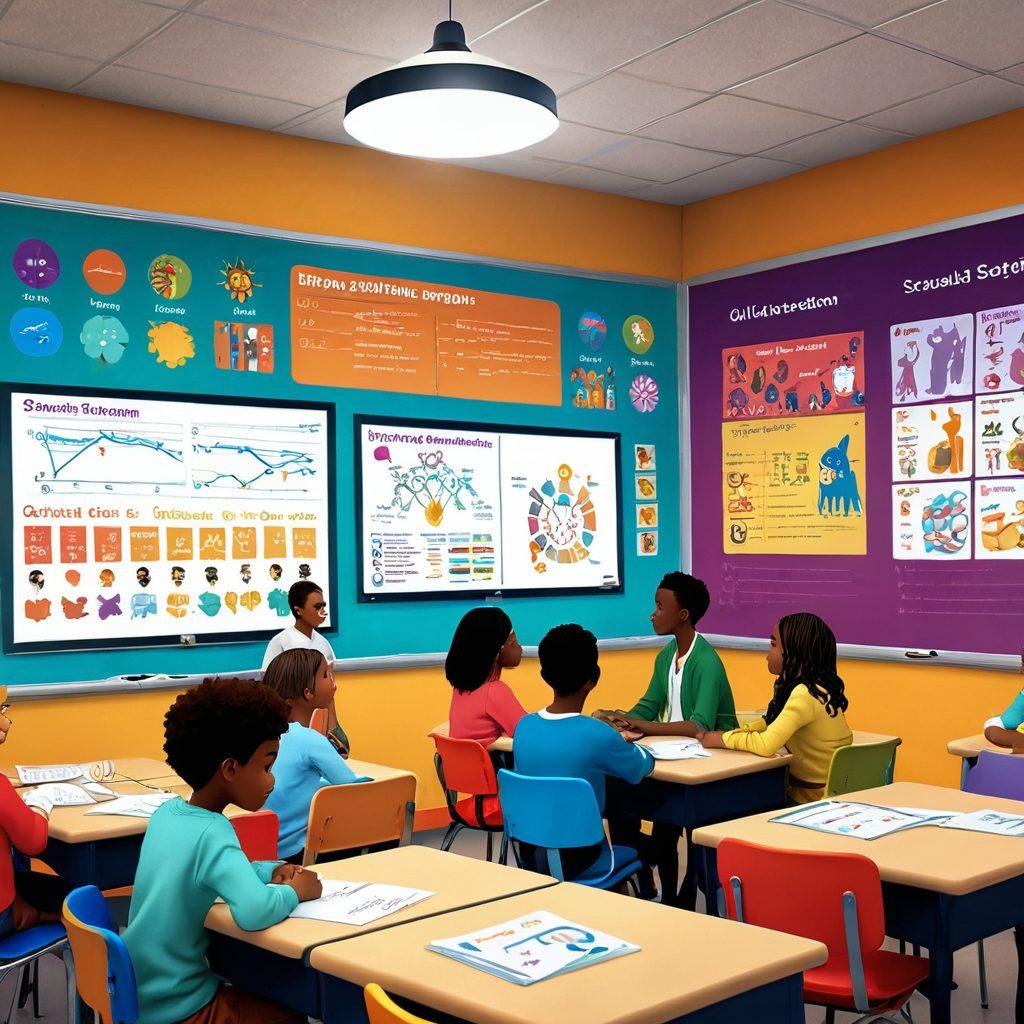 A vibrant and imaginative scene showcasing various adult animated characters in a classroom setting, engaging in discussions about sexual education. Include visual elements like colorful charts and diagrams on walls, diverse characters representing different cultures and body types, and playful yet informative animations flying around. The atmosphere should blend fantasy with educational themes, highlighting the impact of animation on learning. bright colors. whimsical style. illustrative.